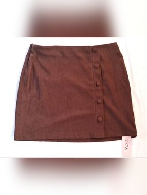 MICAS Light Brown Corduroy Mini Skirt Size Womens L NWT